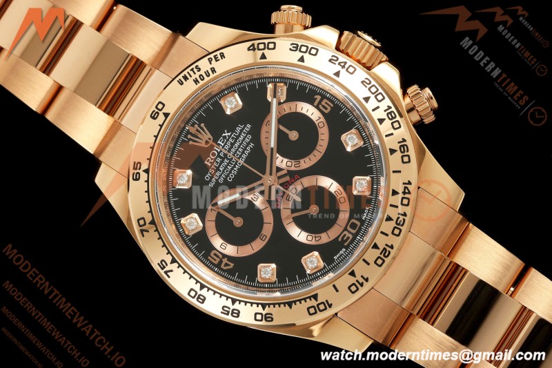 Rolex - Daytona 116505 40mm RG/RG Blk/Dia VF DD4130