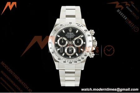 Rolex - Daytona 116520 40mm 904L SS/SS Blk/Stk UFO SH-TW4130 Free Sprung