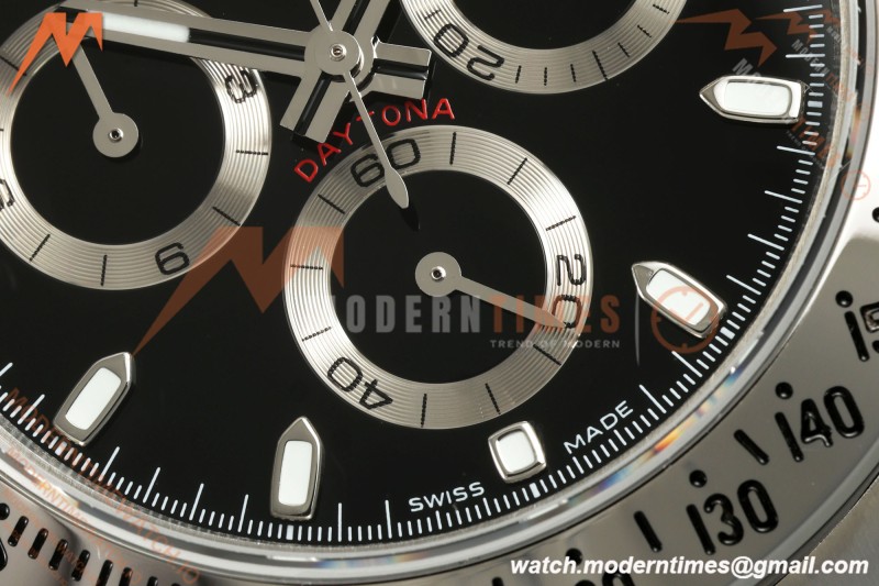 Rolex - Daytona 116520 40mm 904L SS/SS Blk/Stk UFO SH-TW4130 Free Sprung