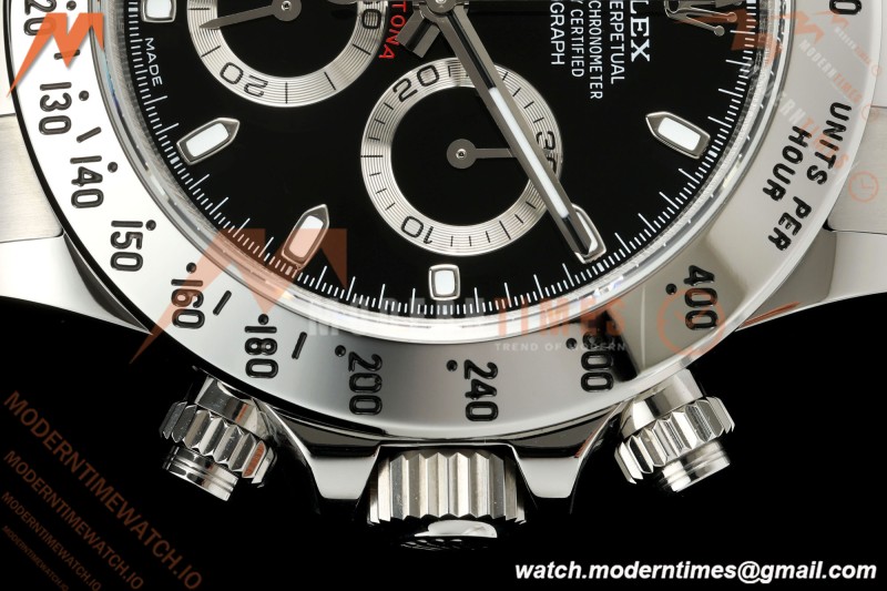 Rolex - Daytona 116520 40mm 904L SS/SS Blk/Stk UFO SH-TW4130 Free Sprung