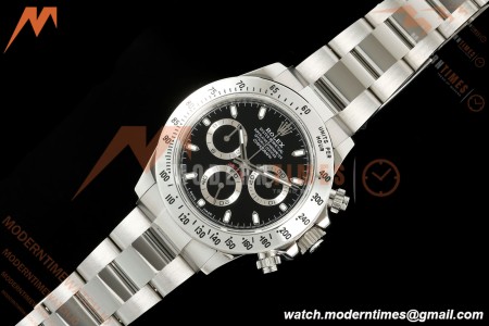 Rolex - Daytona 116520 40mm 904L SS/SS Blk/Stk UFO SH-TW4130 Free Sprung