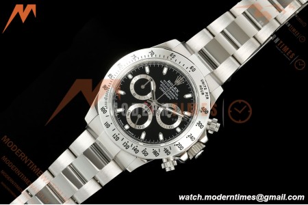 Rolex - Daytona 116520 40mm 904L SS/SS Blk/Stk UFO SH-TW4130 Free Sprung