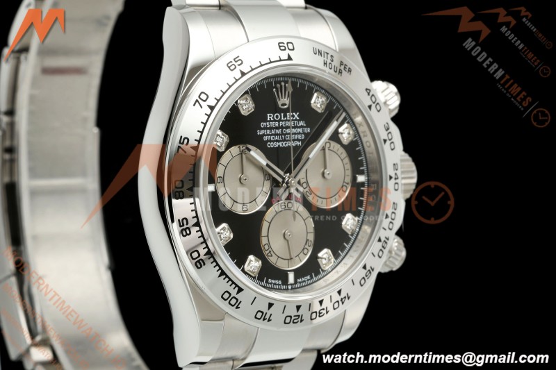 Rolex - Daytona 126509 40mm SS/SS Blk/Silv/Dia UFO UF4131 Free Sprung