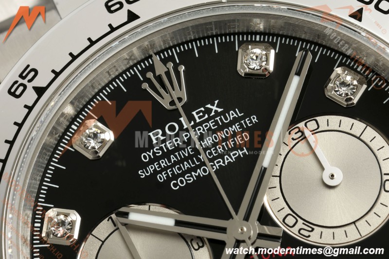 Rolex - Daytona 126509 40mm SS/SS Blk/Silv/Dia UFO UF4131 Free Sprung