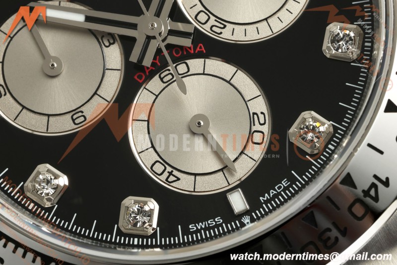 Rolex - Daytona 126509 40mm SS/SS Blk/Silv/Dia UFO UF4131 Free Sprung