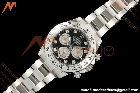 Rolex - Daytona 126509 40mm SS/SS Blk/Silv/Dia UFO UF4131 Free Sprung
