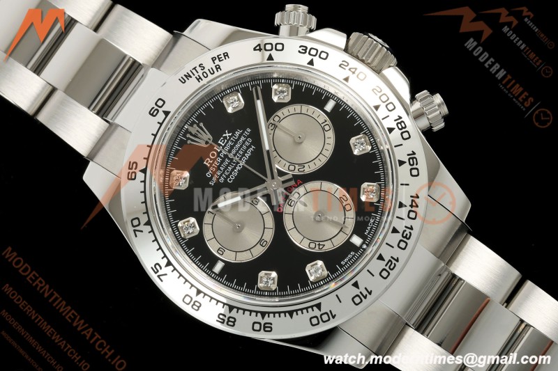 Rolex - Daytona 126509 40mm SS/SS Blk/Silv/Dia UFO UF4131 Free Sprung