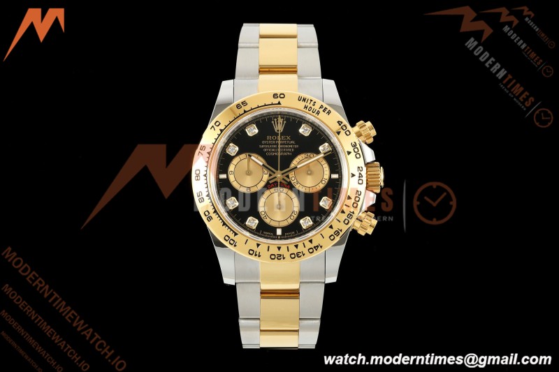 Rolex - Daytona 126503 40mm SS/YG Blk/YG Diamonds Dial UFO UF4131 Free Sprung 