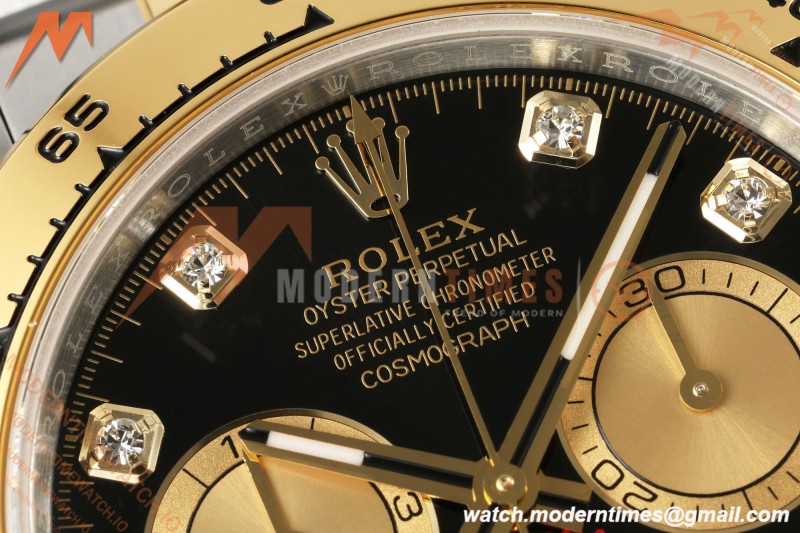 Rolex - Daytona 126503 40mm SS/YG Blk/YG Diamonds Dial UFO UF4131 Free Sprung 