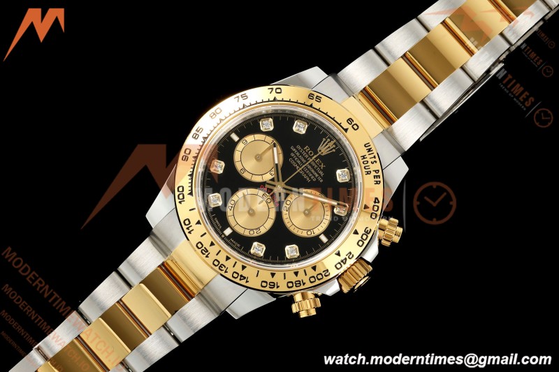 Rolex - Daytona 126503 40mm SS/YG Blk/YG Diamonds Dial UFO UF4131 Free Sprung 
