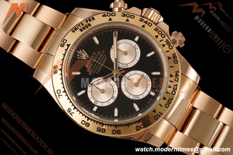 Rolex - Daytona 126505 40mm RG/RG Blk/Chap/Stk RWF DD4131 Free Sprung