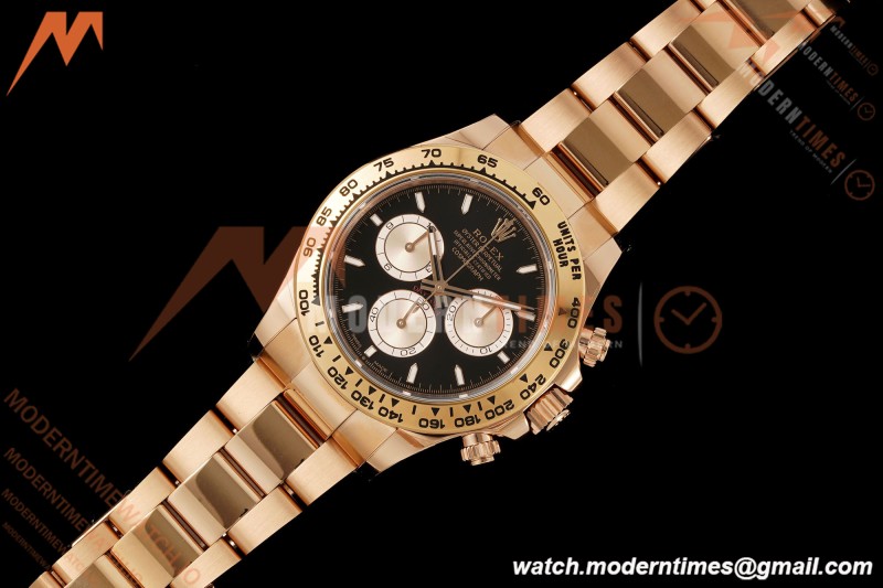 Rolex - Daytona 126505 40mm RG/RG Blk/Chap/Stk RWF DD4131 Free Sprung