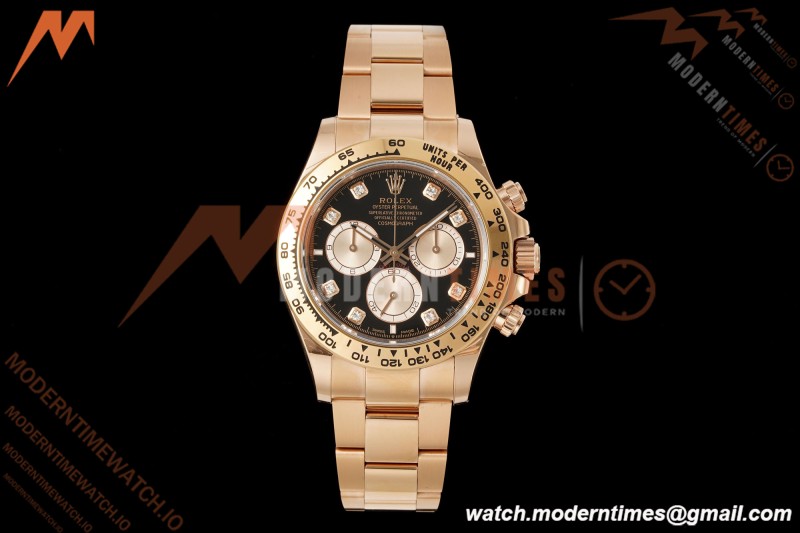 Rolex - Daytona 126505 40mm RG/RG Blk/Chap/Dia RWF DD4131 Free Sprung