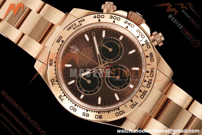 Rolex - Daytona 126505 40mm RG/RG Brn/Blk/Stk Dial UFO UF4131 Free Sprung 
