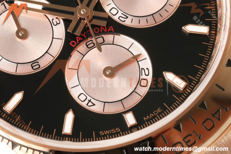 Rolex - Daytona 126505 40mm RG/RG Blk/Chap/Stk Dial UFO UF4131 Free Sprung 