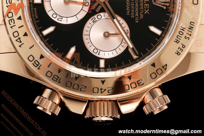 Rolex - Daytona 126505 40mm RG/RG Blk/Chap/Stk Dial UFO UF4131 Free Sprung 