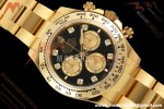 Rolex - Daytona 126508 40mm 904L YG/YG Blk/Gold Diamond Dial UFO UF4131 Free Sprung 
