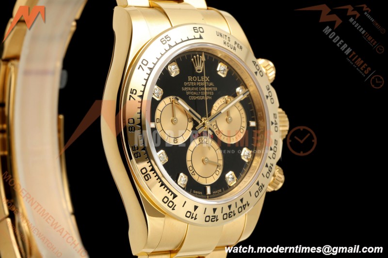 Rolex - Daytona 126508 40mm 904L YG/YG Blk/Gold Diamond Dial UFO UF4131 Free Sprung 