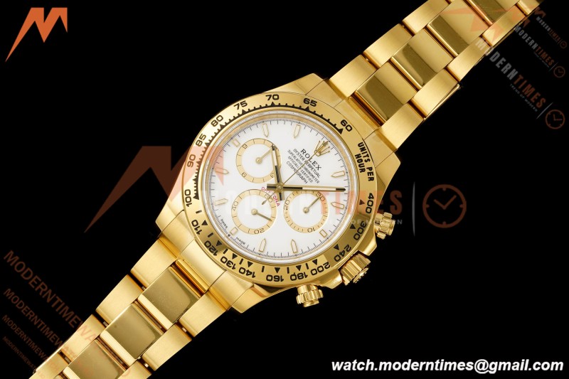 Rolex - Daytona 126508 40mm 904L YG/YG Wht/Stk Dial RWF JH4131 Weighted Free Sprung 