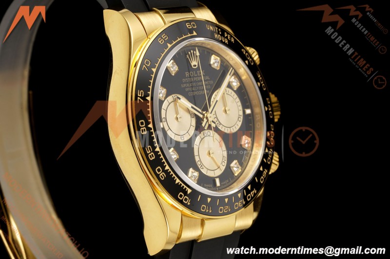 Rolex - Daytona 126518LN 40mm CER/YG/RU Blk/Gold/Dia RWF JH4131 Free Sprung