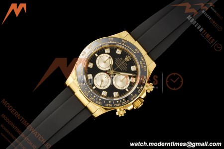 Rolex - Daytona 126518LN 40mm CER/YG/RU Blk/Gold/Dia RWF JH4131 Free Sprung