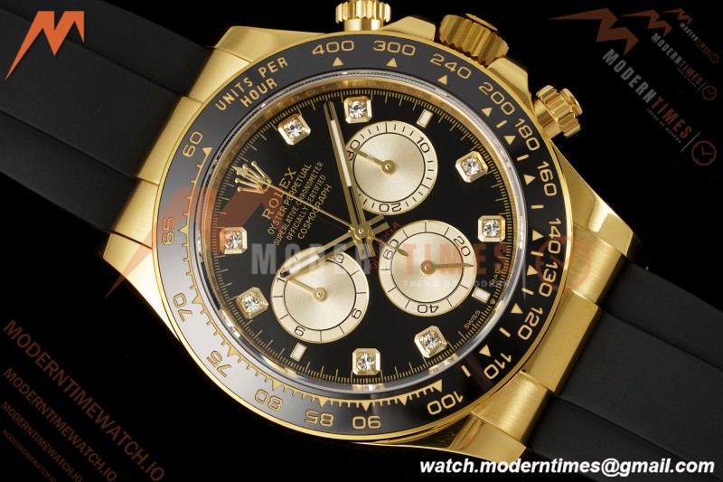 Rolex - Daytona 126518LN 40mm CER/YG/RU Blk/Gold/Dia RWF JH4131 Free Sprung