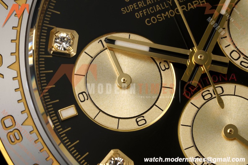 Rolex - Daytona 126518LN 40mm CER/YG/RU Blk/Gold/Dia RWF JH4131 Free Sprung