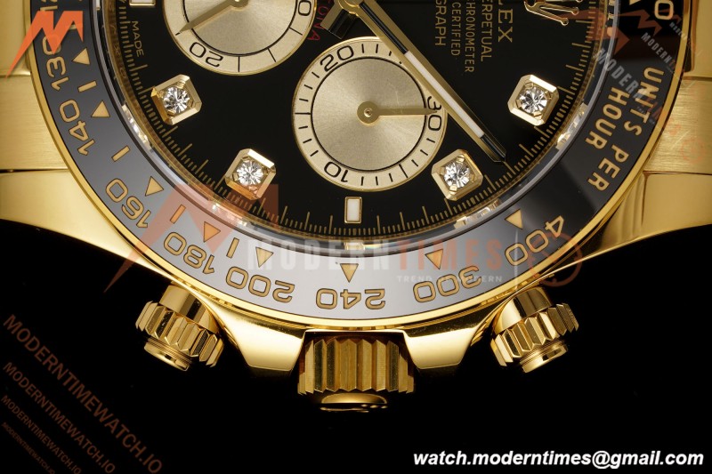 Rolex - Daytona 126518LN 40mm CER/YG/RU Blk/Gold/Dia RWF JH4131 Free Sprung