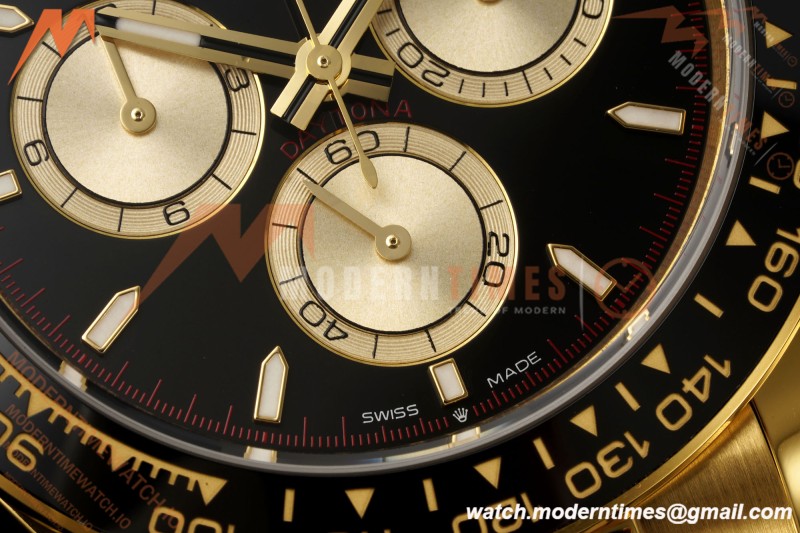 Rolex - Daytona 126518LN 40mm CER/YG/RU Blk/Gold/Stk RWF JH4131 Free Sprung