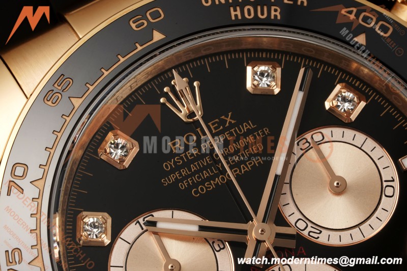 Rolex - Daytona 126515LN 40mm RG/RU Blk/Dia RWF JH4131 Free Sprung