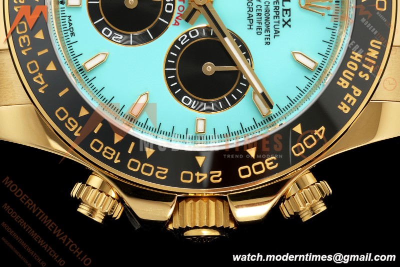 Rolex - Daytona 126518LN 40mm Gain Weight CER/YG/RU Turquoise Blue/Stk ZF JH4131