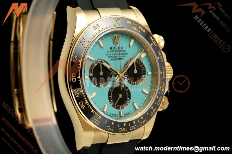 Rolex - Daytona 126518LN 40mm Gain Weight CER/YG/RU Turquoise Blue/Stk WF JH4131 Free Sprung