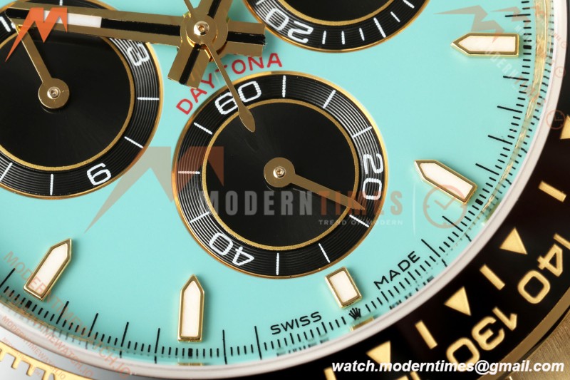 Rolex - Daytona 126518LN 40mm Gain Weight CER/YG/RU Turquoise Blue/Stk WF JH4131 Free Sprung