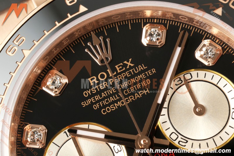 Rolex - Daytona 126515LN 40mm Gain Weight RG/RU Blk/Gold/Dia WF JH4131 Free Sprung