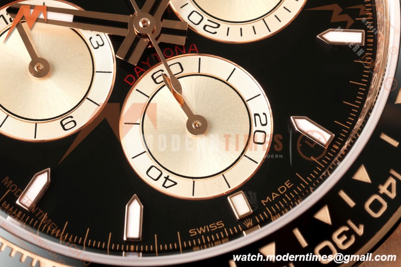 Rolex - Daytona 126515LN 40mm Gain Weight CER/RG/RU Blk/Gold/Stk WF JH4131 Free Sprung