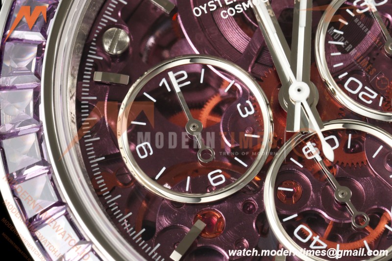 Rolex - Daytona 40mm Artisans De Genève Purple Seal SS/SS Purple Crystal Skeleton Dial Sonic SA4130