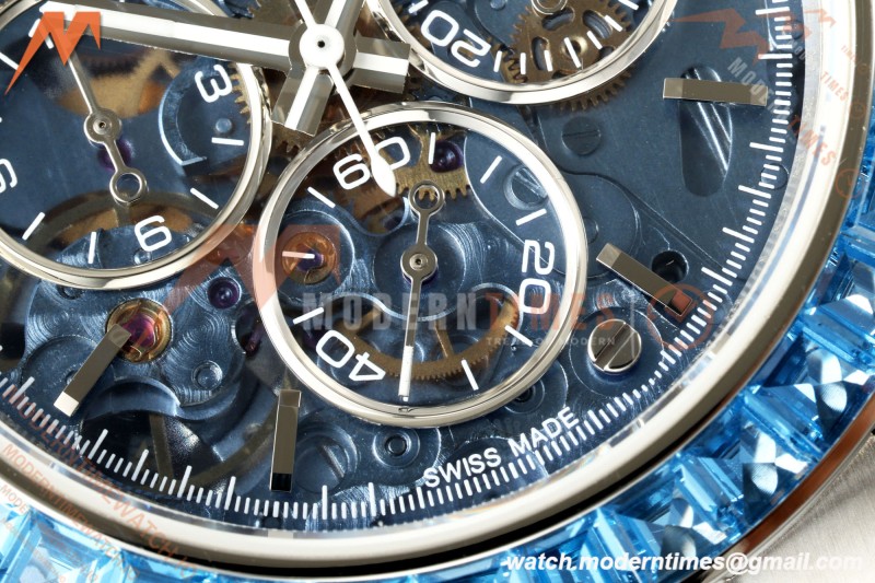 Rolex - Daytona 40mm Artisans De Genève Arolla SS/SS Blue Crystal Skeleton Dial Sonic SA4130