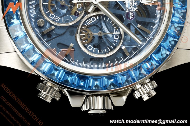 Rolex - Daytona 40mm Artisans De Genève Arolla SS/SS Blue Crystal Skeleton Dial Sonic SA4130