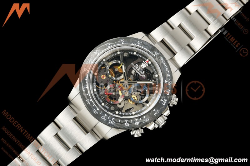 Rolex - Daytona 40mm Artisans De Genève La Montoya SS/SS Black Skeleton Dial Sonic SA4130