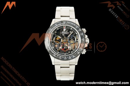 Rolex - Daytona 40mm Artisans De Genève La Montoya SS/SS Black Skeleton Dial Sonic SA4130