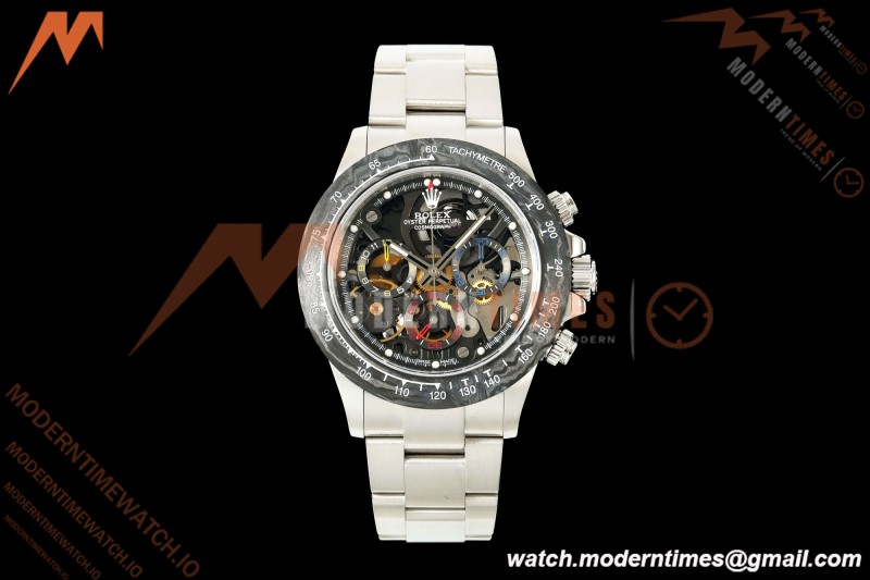 Rolex - Daytona 40mm Artisans De Genève La Montoya SS/SS Black Skeleton Dial Sonic SA4130