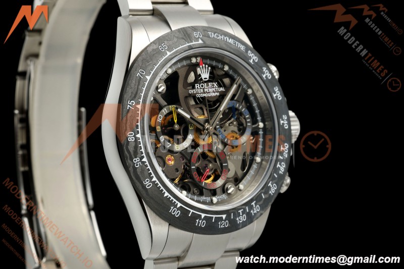 Rolex - Daytona 40mm Artisans De Genève La Montoya SS/SS Black Skeleton Dial Sonic SA4130