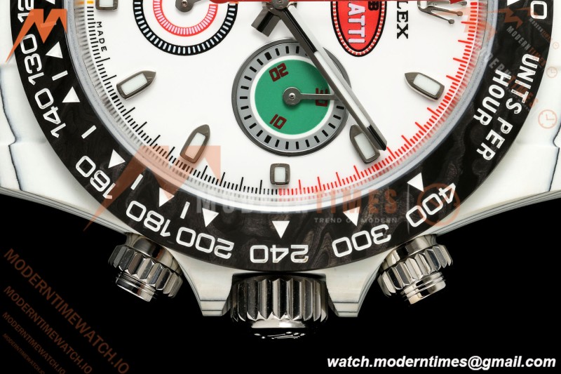 Rolex - Daytona DIW "Bugatti" 40mm White Carbon Fiber/NY Wht/Stk Dial ANTF SH4130