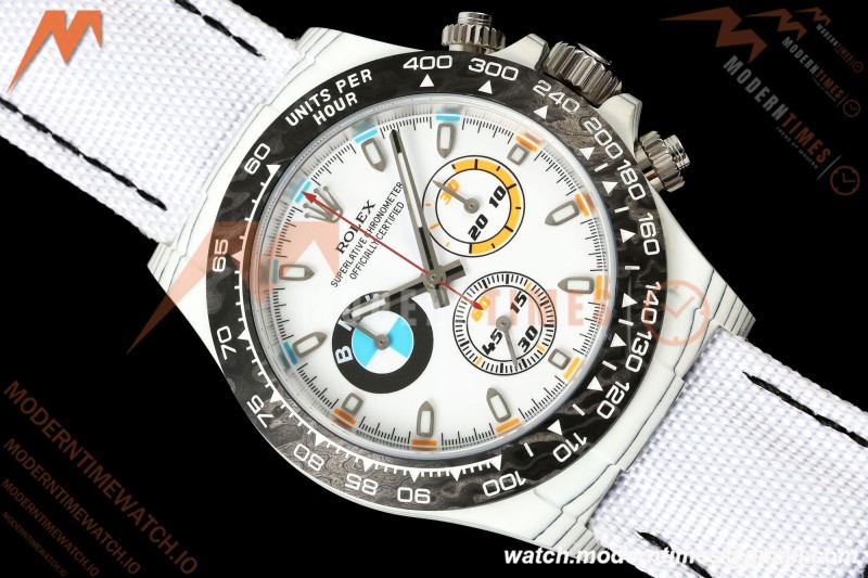 Rolex - Daytona DIW "BMW" 40mm White Carbon Fiber/NY Wht/Stk Dial ANTF SH4130