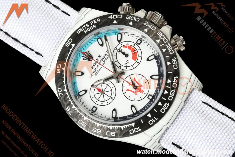 Rolex - Daytona DIW "Maserati" 40mm White Carbon Fiber/NY Wht/Stk Dial ANTF SH4130