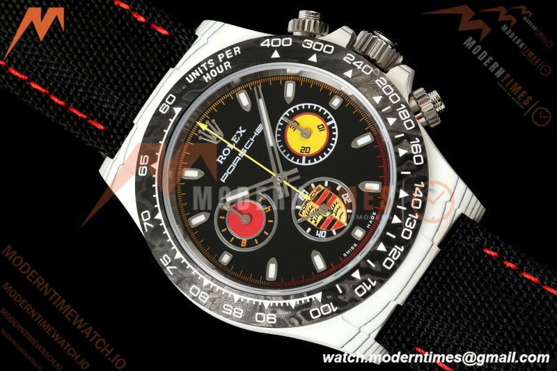 Rolex - Daytona DIW "Porsche" 40mm White Carbon Fiber/NY Blk/Stk Dial ANTF SH4130