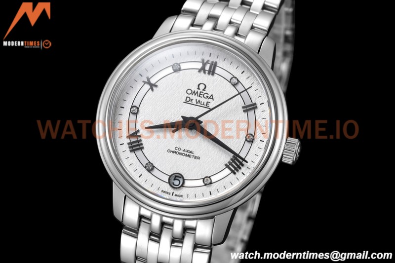 Omega - De Ville Prestige Ladies 32.7mm SS/SS White Textured GDF MY8215