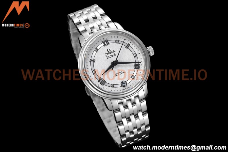 Omega - De Ville Prestige Ladies 32.7mm SS/SS White Textured GDF MY8215