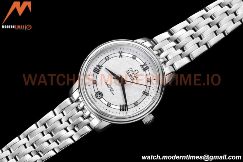 Omega - De Ville Prestige Ladies 32.7mm SS/SS White Textured GDF MY8215