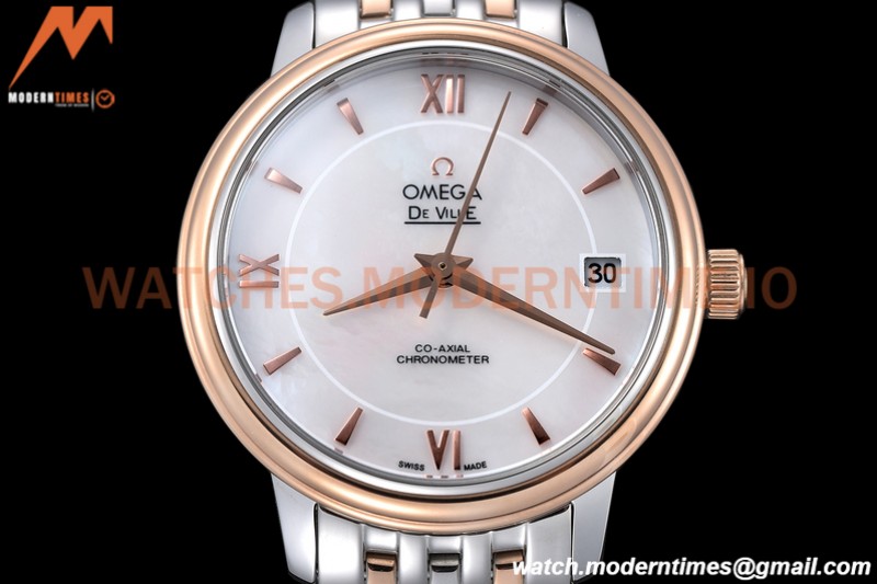 Omega - De Ville Prestige Ladies 32.7mm SS/RG White Mop GDF MY8215